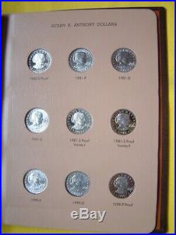 Complete Dansco 18 Coin Susan B. Anthony Sba Dollar Set- Bu/proof/varieties