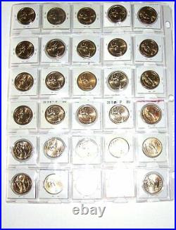 Complete Denver and Philadelphia Mint BU set of 78 presidential dollar coins (C)