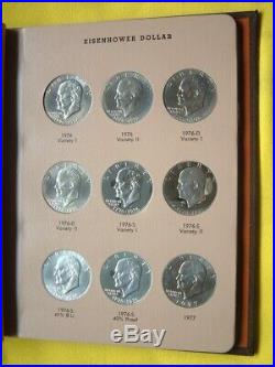 Complete Eisenhower Dollar Set Dansco 32 Coin Bu / Silver / Proof