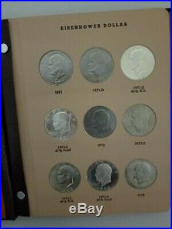 Complete Eisenhower Dollar Set With Proofs In Dansco Album 32 Coins With Silver