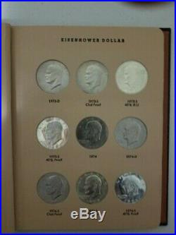 Complete Eisenhower Dollar Set With Proofs In Dansco Album 32 Coins With Silver