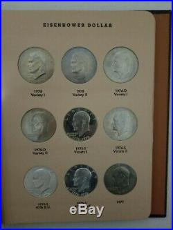 Complete Eisenhower Dollar Set With Proofs In Dansco Album 32 Coins With Silver