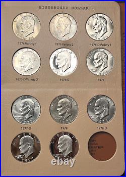 Complete Eisenhower Dollars Set 23 Coins 1971-1978 PDS with PROOF Dansco Album