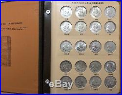 Complete Franklin Half Dollar Set. 1948-1963 35 Coins Toned BU in Dansco Album