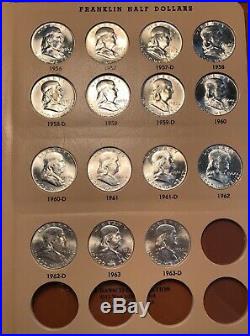 Complete Franklin Half Dollar Set. 1948 1963. 35 Coins Total