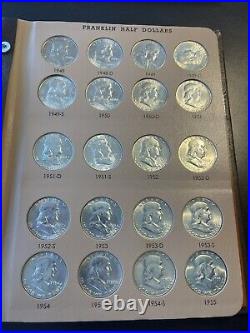 Complete Franklin Half Dollar Set 1948-1963 BU In Dansco Album