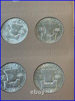 Complete Franklin Half Dollar Set 1948-1963 BU In Dansco Album