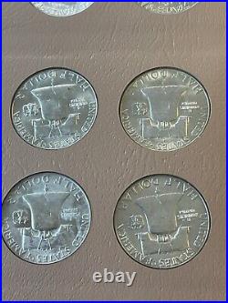 Complete Franklin Half Dollar Set 1948-1963 BU In Dansco Album