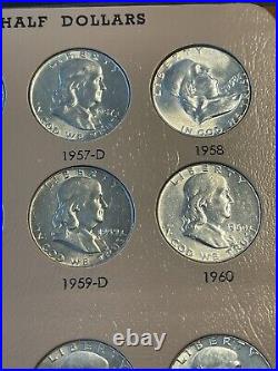 Complete Franklin Half Dollar Set 1948-1963 BU In Dansco Album