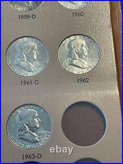 Complete Franklin Half Dollar Set 1948-1963 BU In Dansco Album