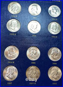 Complete Franklin Half Dollar Set BU UNC Bright White Strong Bell Lines! 1948-63