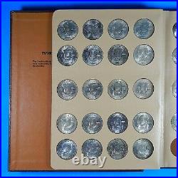 Complete Franklin Half Set Unc 35 Silver Coins In Dansco Album Free Shipping