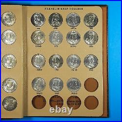 Complete Franklin Half Set Unc 35 Silver Coins In Dansco Album Free Shipping