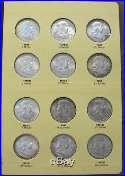 Complete Franklin Silver Half Set 1948 To 1963. Gem Bu