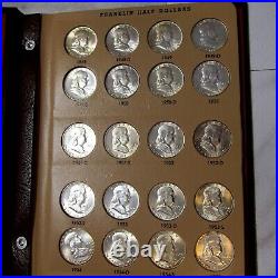 Complete Gem Bu Set Franklin Half Dollars In Dansco Book Free Shipping