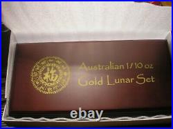 Complete Gold Lunar Series 1 SET 1/10 oz