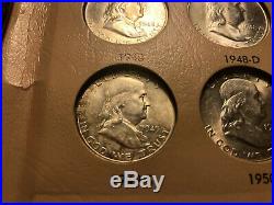 Complete High Grade Franklin Silver Half Dollar Set Collection with FBLs