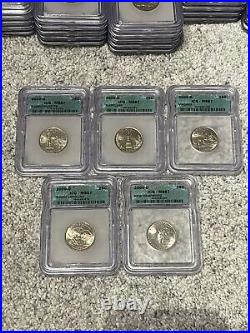 Complete ICG Graded MS67 Set 100 Statehood Quarters 1999-2008 P&D (4) Wood Boxes