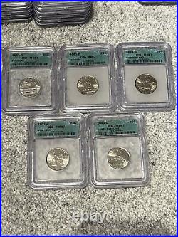 Complete ICG Graded MS67 Set 100 Statehood Quarters 1999-2008 P&D (4) Wood Boxes