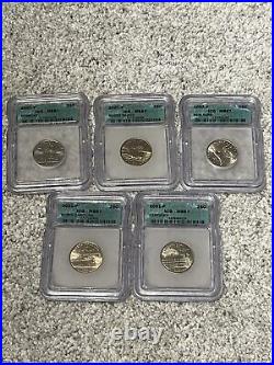 Complete ICG Graded MS67 Set 100 Statehood Quarters 1999-2008 P&D (4) Wood Boxes