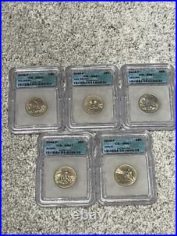 Complete ICG Graded MS67 Set 100 Statehood Quarters 1999-2008 P&D (4) Wood Boxes