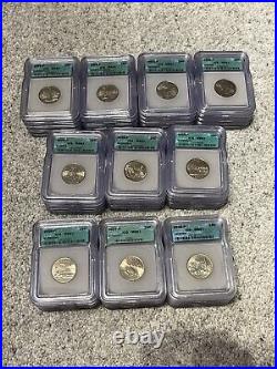 Complete ICG Graded MS67 Set 100 Statehood Quarters 1999-2008 P&D (4) Wood Boxes