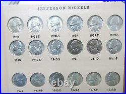Complete Jefferson Nickel Set 1938-1964 PDS Choice Unc Toned Dansco Album Q2AM