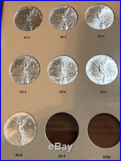 Complete Libertad 1 Oz Silver Coin Collection Set 1982-2018 In Dansco Album