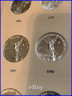 Complete Libertad 1 Oz Silver Coin Collection Set 1982-2018 In Dansco Album