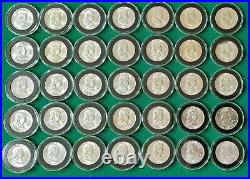 Complete MS/BU 35 Coin Franklin Half SET! CPC. Super white coins many FBL