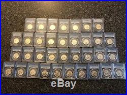 Complete PCGS Certified Franklin Half Dollar Set, 35 Coins, All MS-64