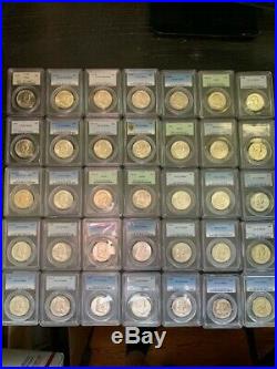 Complete PCGS Franklin Half Dollar Set, 35 Coins, All MS-64 WOW