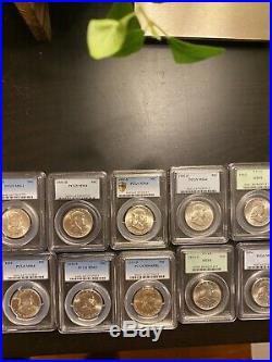 Complete PCGS Franklin Half Dollar Set, 35 Coins, All MS-64 WOW