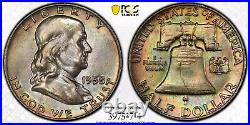 Complete PCGS Set Franklin Silver Half Dollar 35 Coins 1948 1963 TONED MS FBL