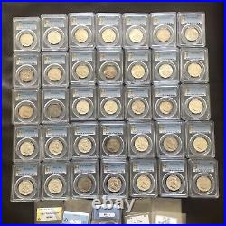 Complete PCGS Set Franklin Silver Half Dollars 35 Coins 1948 1963 Uncirculated