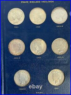 Complete Peace Silver Dollar Set 1921-1935 Average to Uncirculated