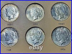 Complete Peace Silver Dollar Set 1921-1935. Ch/gem Bu Dansco Album