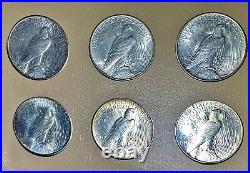 Complete Peace Silver Dollar Set 1921-1935. Ch/gem Bu Dansco Album