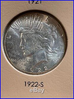 Complete Peace Silver Dollar Set 1921-1935 Xf Au Ms 1921 1928 1934-s 11