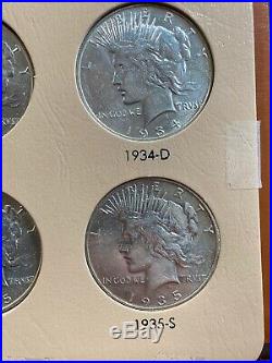 Complete Peace Silver Dollar Set 1921-1935 Xf Au Ms 1921 1928 1934-s 11