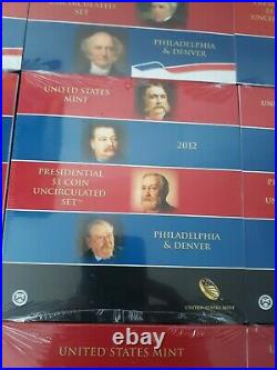 Complete President Satin U. S. Mint Sets, 2007-2016 P&d 10 Unopened Sets