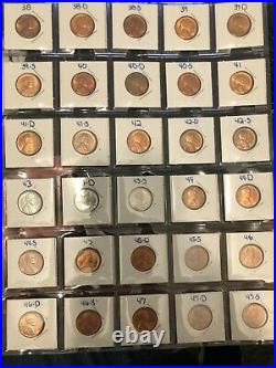 Complete Red choice/gem BU wheat cent set 1938-1947 30 coins