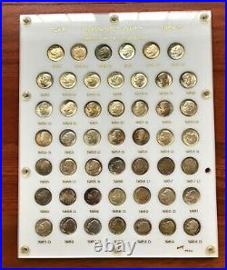 Complete Roosevelt Dime Gem BU 48pc set 1946-1964 Capital Holder, Rainbow Color