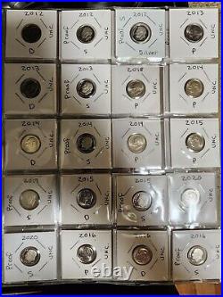 Complete Roosevelt Dime Set 1965 To 2021 All UNC P, D, S, And Silver, Description