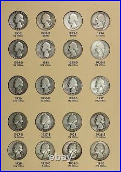 Complete Set (100 Coins) Washington Quarters 1932-1972 Circ to BU, Vintage Album