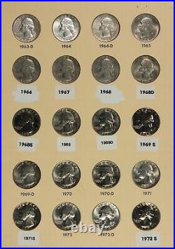 Complete Set (100 Coins) Washington Quarters 1932-1972 Circ to BU, Vintage Album
