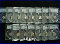 Complete Set 1941-1945 Pds Mercury Dimes Pcgs Ms66