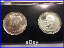 Complete Set 1971-1978 Eisenhower Silver Dollars with Proof Dollars 32 Coins