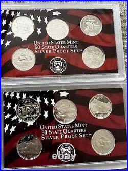 Complete Set 1999-2008+2009 US 90% SILVER PROOF State/Territorie Quarter 56 coin