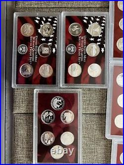 Complete Set 1999-2008+2009 US 90% SILVER PROOF State/Territorie Quarter 56 coin